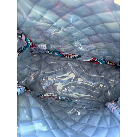 Vera Bradley Small Makeup Cosmetic Bag Blue Makani Paisley Travel Zip Around - Picture 7 of 8